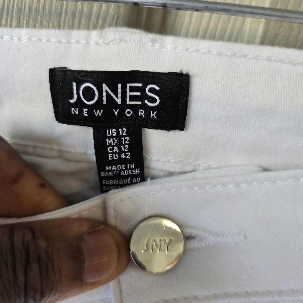 Jones New York Lexington Capri Jeans Sz 12 White Women Sculpt Shaper 34x24 - Picture 7 of 14